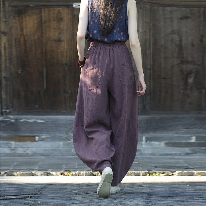 Buddha Stones Cotton Linen Pants Harem Trousers Loose Zen Yoga Tai Chi Women's Pants - image 6