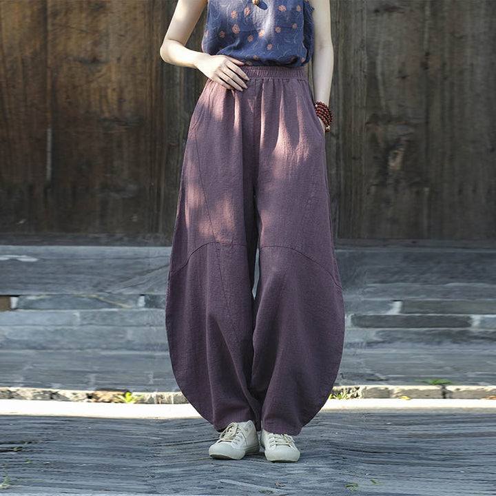 Buddha Stones Cotton Linen Pants Harem Trousers Loose Zen Yoga Tai Chi Women's Pants - image 5