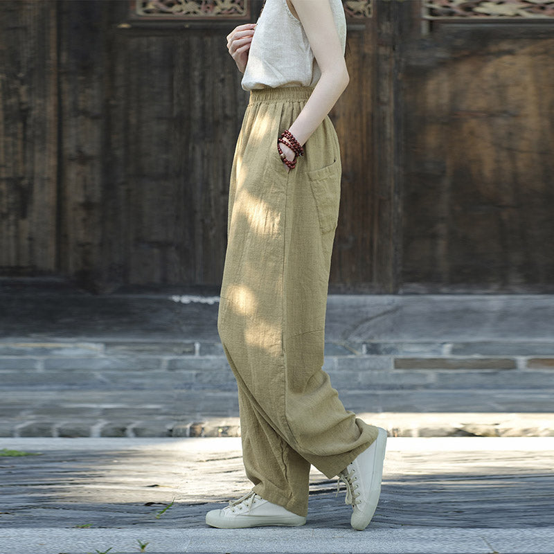Buddha Stones Cotton Linen Pants Harem Trousers Loose Zen Yoga Tai Chi Women's Pants - image 10