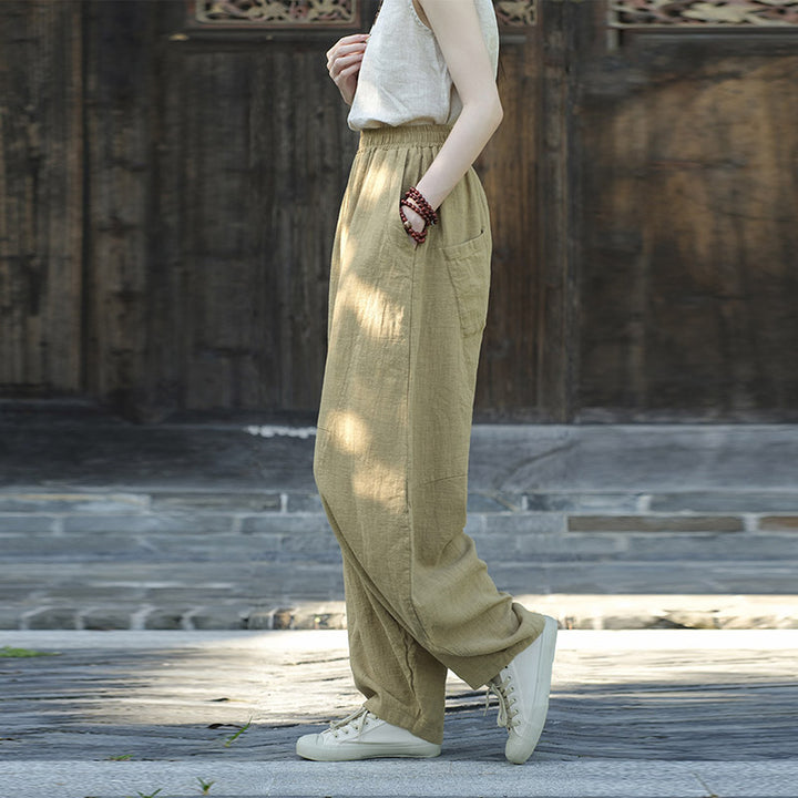 Buddha Stones Cotton Linen Pants Harem Trousers Loose Zen Yoga Tai Chi Women's Pants - image 10