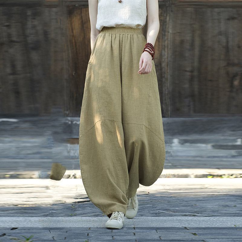 Buddha Stones Cotton Linen Pants Harem Trousers Loose Zen Yoga Tai Chi Women's Pants - image 9