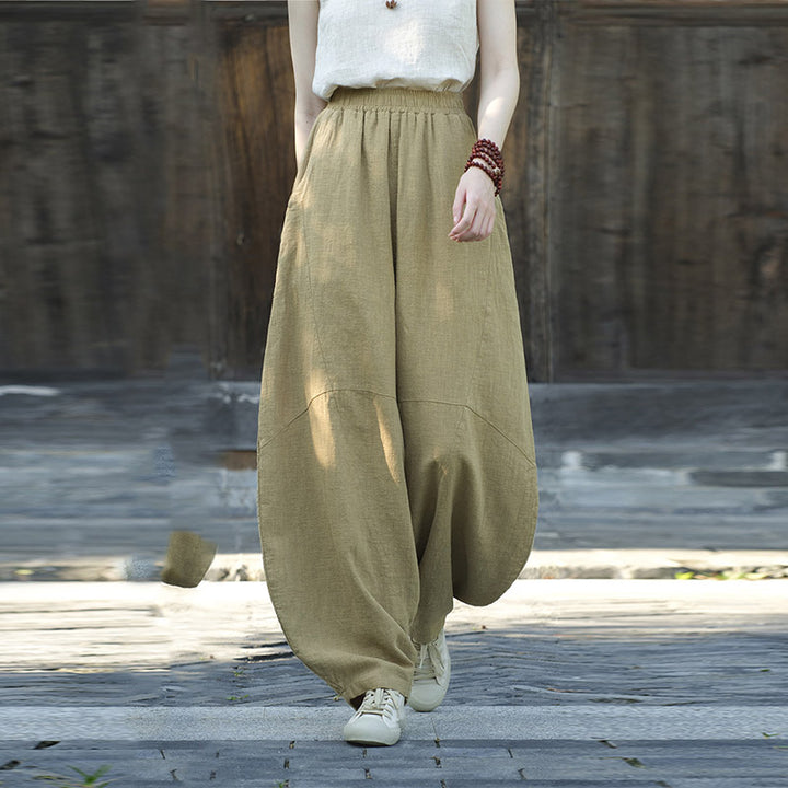 Buddha Stones Cotton Linen Pants Harem Trousers Loose Zen Yoga Tai Chi Women's Pants - image 9