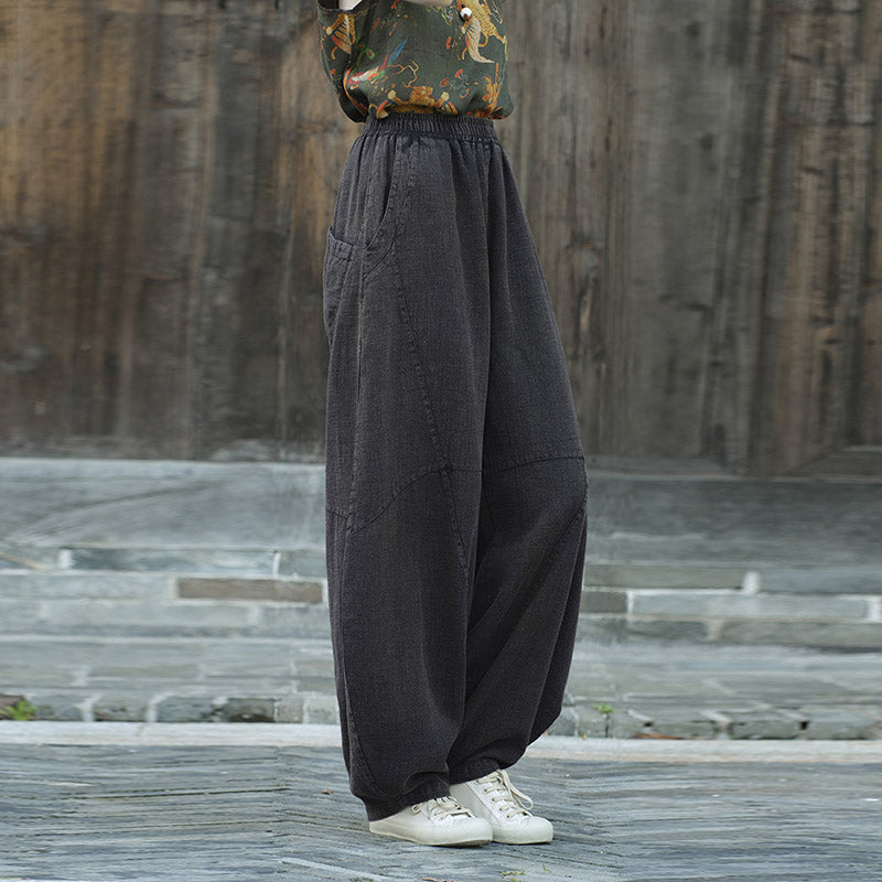 Buddha Stones Cotton Linen Pants Harem Trousers Loose Zen Yoga Tai Chi Women's Pants