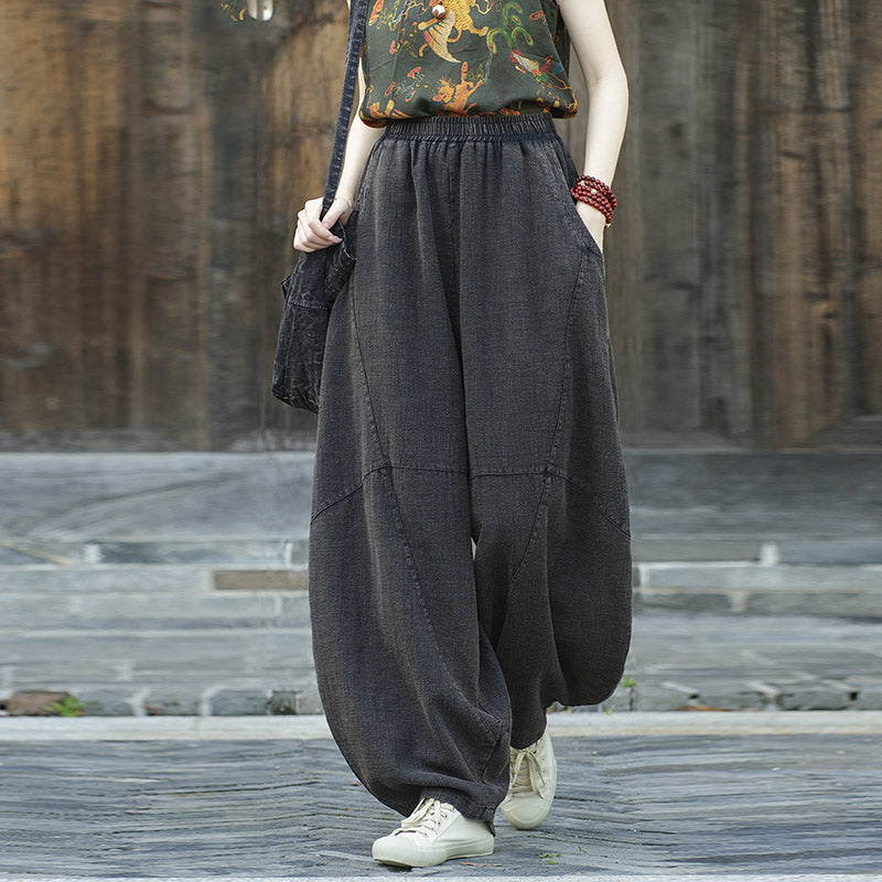 Buddha Stones Cotton Linen Pants Harem Trousers Loose Zen Yoga Tai Chi Women's Pants - image 24