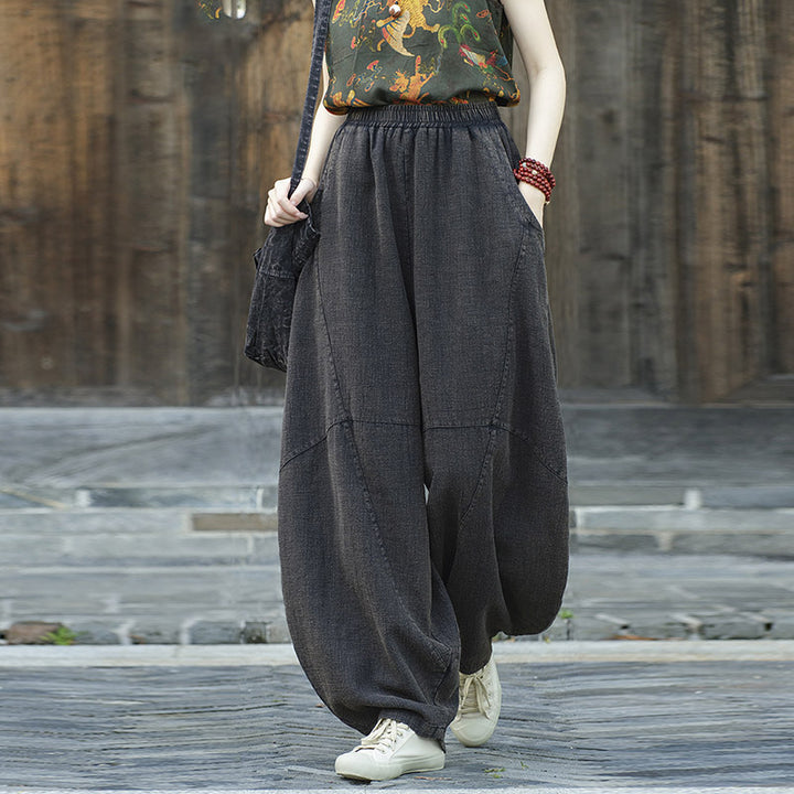 Buddha Stones Cotton Linen Pants Harem Trousers Loose Zen Yoga Tai Chi Women's Pants - image 24