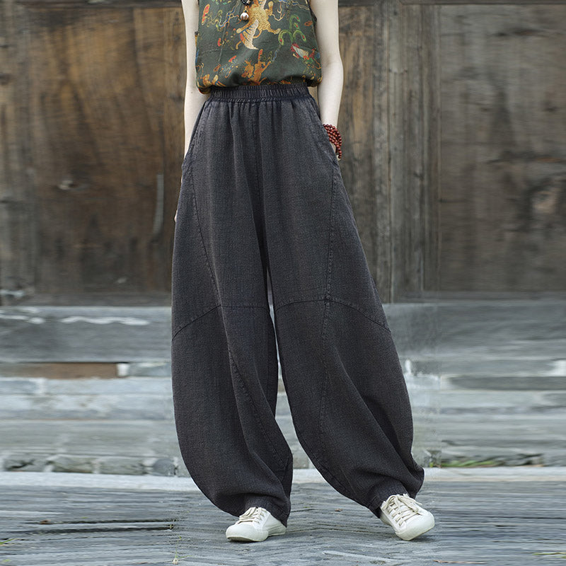 Buddha Stones Cotton Linen Pants Harem Trousers Loose Zen Yoga Tai Chi Women's Pants - image 22