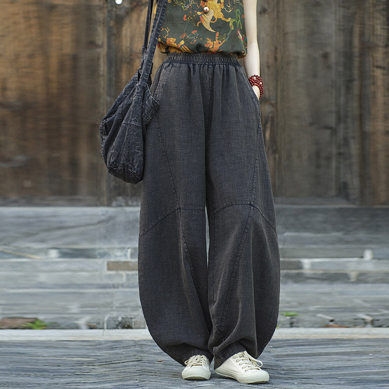 Buddha Stones Cotton Linen Pants Harem Trousers Loose Zen Yoga Tai Chi Women's Pants - image 31