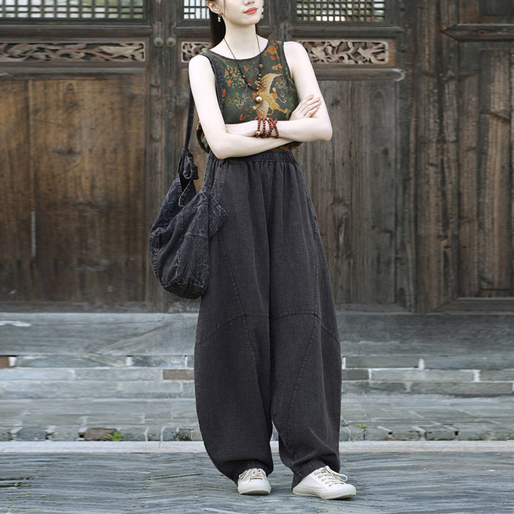 Buddha Stones Cotton Linen Pants Harem Trousers Loose Zen Yoga Tai Chi Women's Pants - image 26