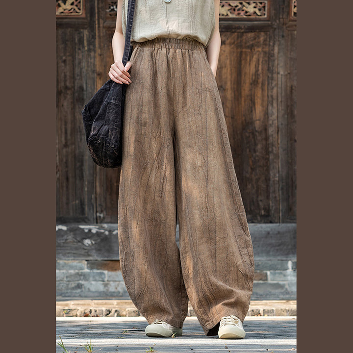 Buddha Stones Ramie Cotton Linen Pants Tie-dye Design Trousers Loose Zen Yoga Women's Pants with Pockets - image 5