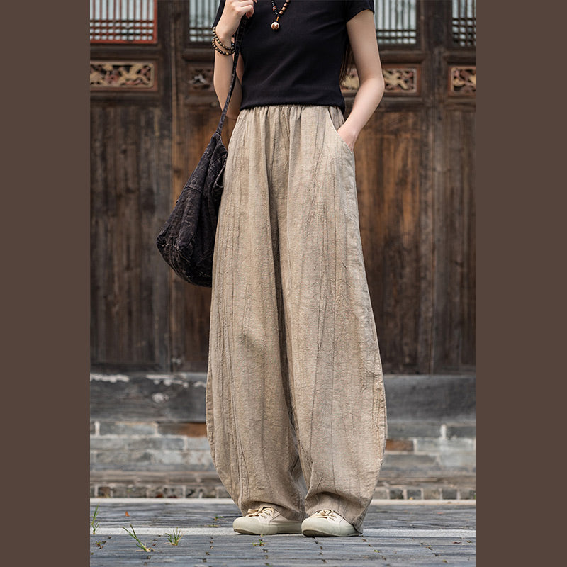 Buddha Stones Ramie Cotton Linen Pants Tie-dye Design Trousers Loose Zen Yoga Women's Pants with Pockets - image 12