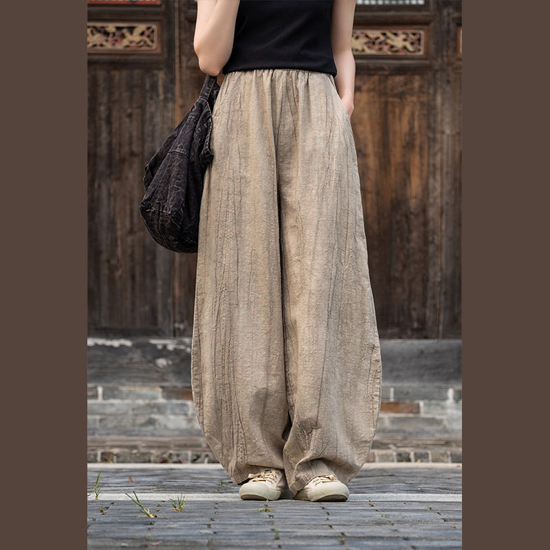 Buddha Stones Ramie Cotton Linen Pants Tie-dye Design Trousers Loose Zen Yoga Women's Pants with Pockets - image 9