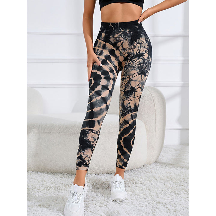 Buddha Stones Tie Dye Print Pants Sports Fitness Yoga High Waist Leggings Women's Yoga Pants