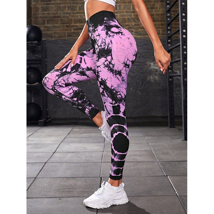 Buddha Stones Tie Dye Print Pants Sports Fitness Yoga High Waist Leggings Women's Yoga Pants