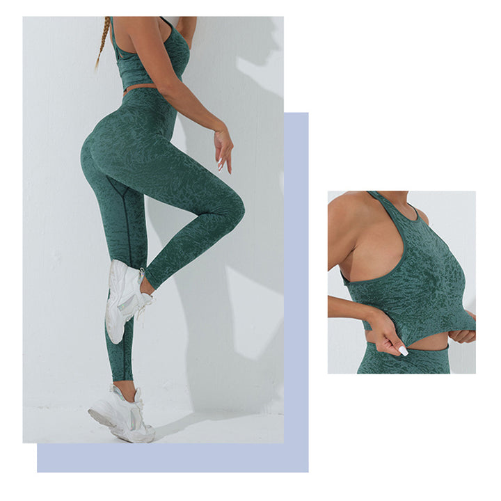 Buddha Stones 2Pcs Seamless Fitness Crop Tank Top Pants Sports Gym Outfits Women's Yoga Sets - image 11