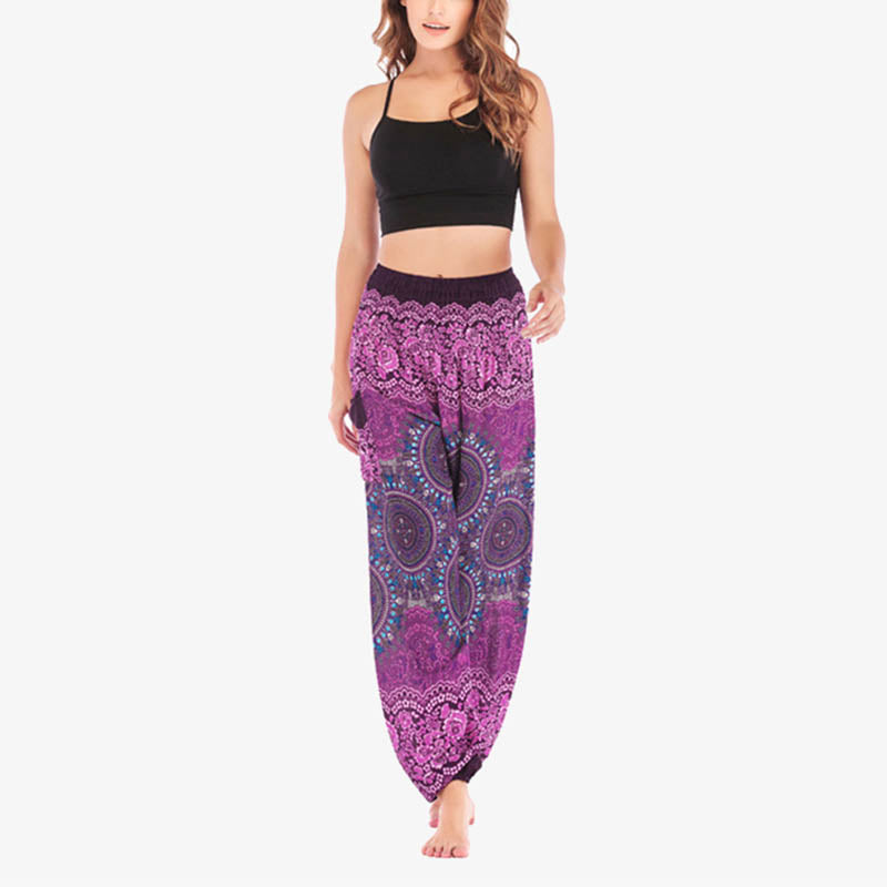Buddha Stones Boho Loose Harem Trousers Women's Yoga Pants - image 1