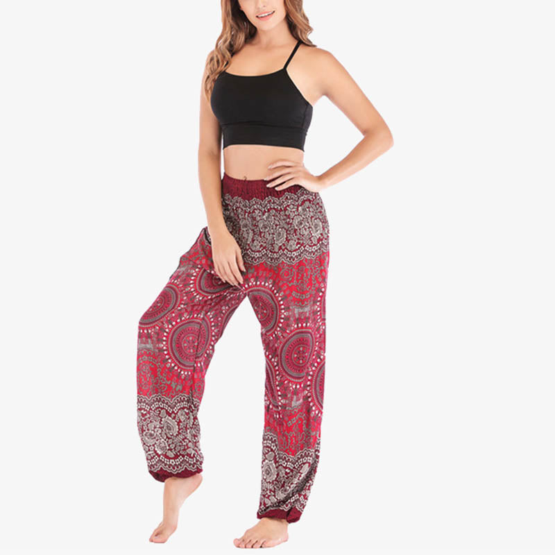 Buddha Stones Boho Loose Harem Trousers Women's Yoga Pants