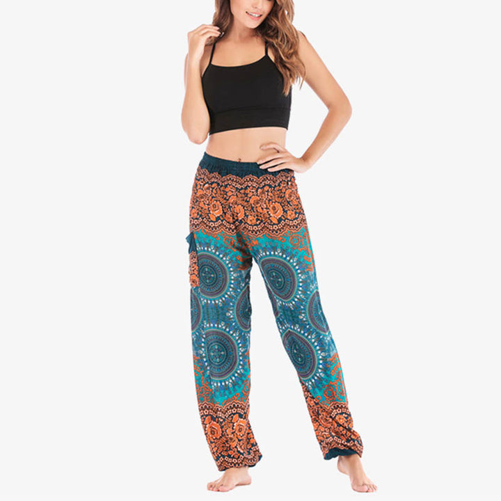 Buddha Stones Boho Loose Harem Trousers Women's Yoga Pants