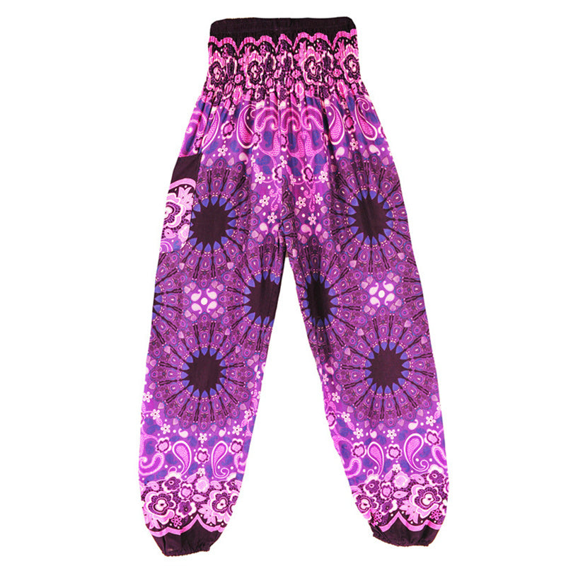 Buddha Stones Geometric Mandala Pattern Loose Harem Trousers High Waist Women's Yoga Pants - image 41
