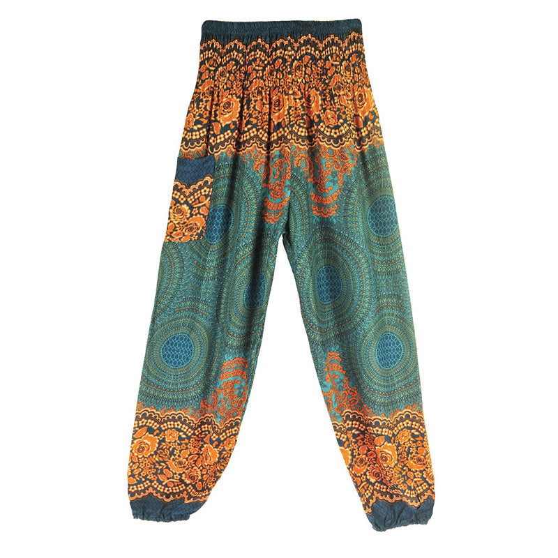 Buddha Stones Round Geometric Pattern Loose Casual Harem Trousers High Waist Women's Yoga Pants