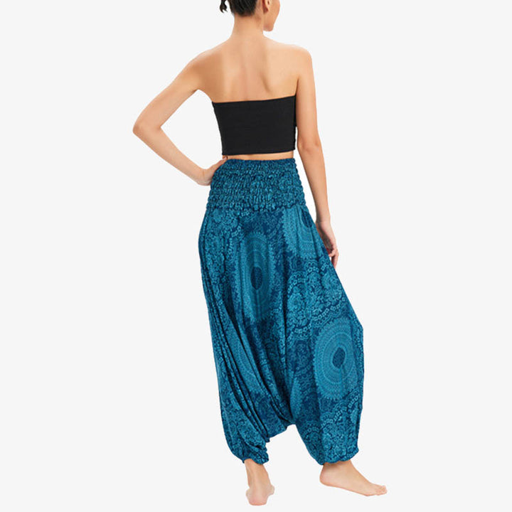 Buddha Stones Two Style Wear Round Geometric Loose Casual Harem Trousers Jumpsuit Women's Yoga Pants - image 4