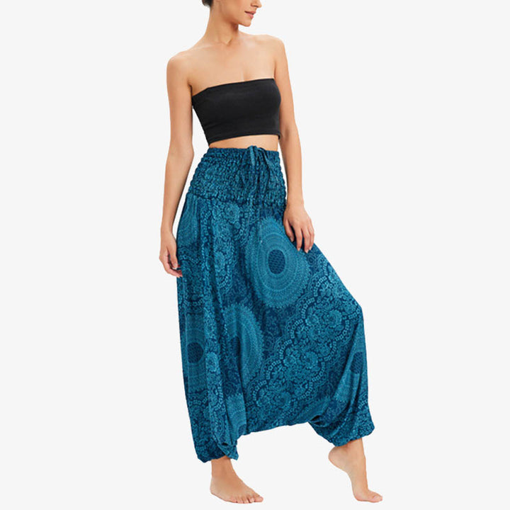 Buddha Stones Two Style Wear Round Geometric Loose Casual Harem Trousers Jumpsuit Women's Yoga Pants - image 2