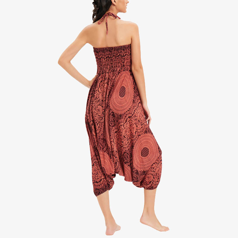 Buddha Stones Two Style Wear Round Geometric Loose Casual Harem Trousers Jumpsuit Women's Yoga Pants - image 15