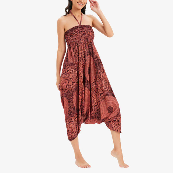 Buddha Stones Two Style Wear Round Geometric Loose Casual Harem Trousers Jumpsuit Women's Yoga Pants - image 14