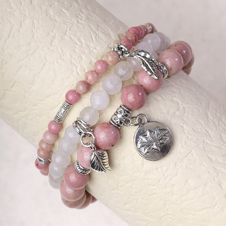 Buddha Stones 3PCS Natural Quartz Crystal Beaded Healing Energy Lotus Bracelet - image 16