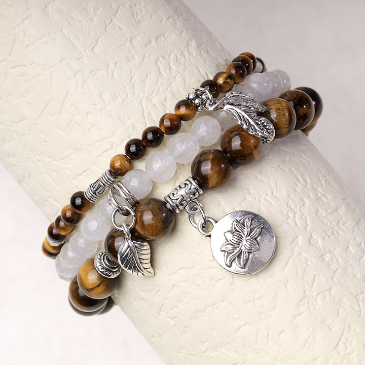 Buddha Stones 3PCS Natural Quartz Crystal Beaded Healing Energy Lotus Bracelet - image 29