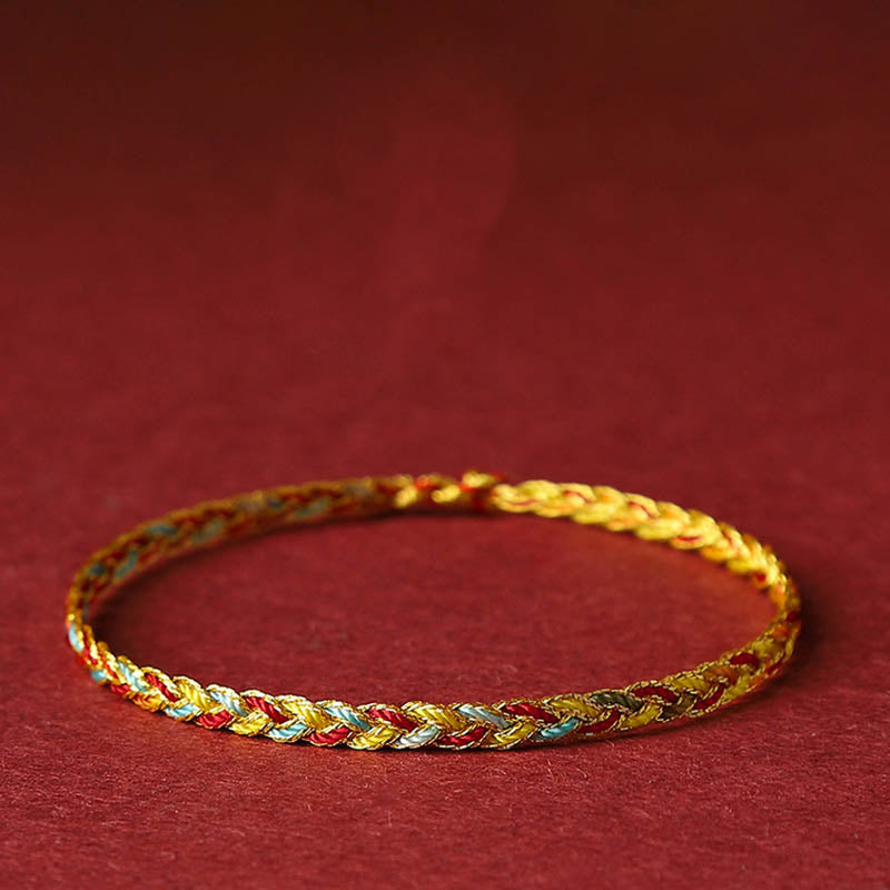 FREE Today: Repels Evil Spirits Handmade Multicolored Dragon Scale Pattern Braid String Bracelet - 19cm - image 0