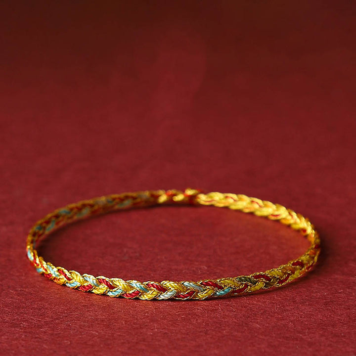 FREE Today: Repels Evil Spirits Handmade Multicolored Dragon Scale Pattern Braid String Bracelet - 19cm - image 0