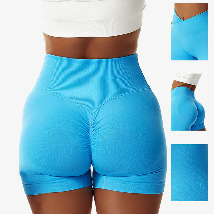 Buddha Stones Women Seamless High Elasticity Sports Fitness High Waist Yoga Workout Shorts