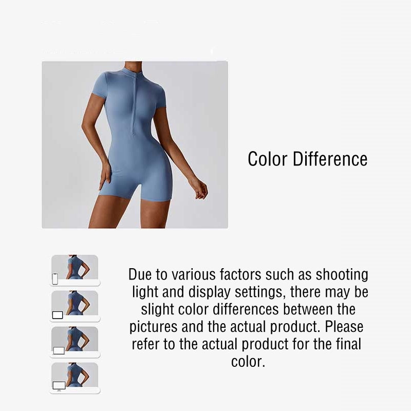 Buddha Stones High Stretch Zipper Short Sleeve Jumpsuit Sports Fitness Yoga Women Bodysuit - image 16