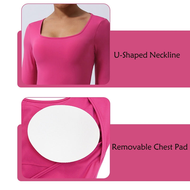 Buddha Stones Women Long Sleeve Backless Jumpsuit Sports Fitness Yoga Bodysuit - image 9