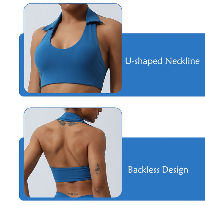 Buddha Stones 2Pcs Workout Sleeveless Backless Top Shorts Flared Pants Sports Fitness Yoga Outfit Set - image 5