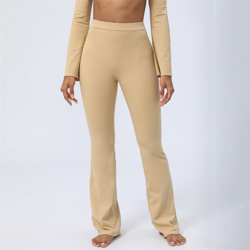 Buddha Stones Long Sleeve Backless Strap Top Bra Flare Pants Fitness Yoga Outfit - Brown - Pants - US8-10，UK/AU12-14，EU40-42 (XL)  - image 18