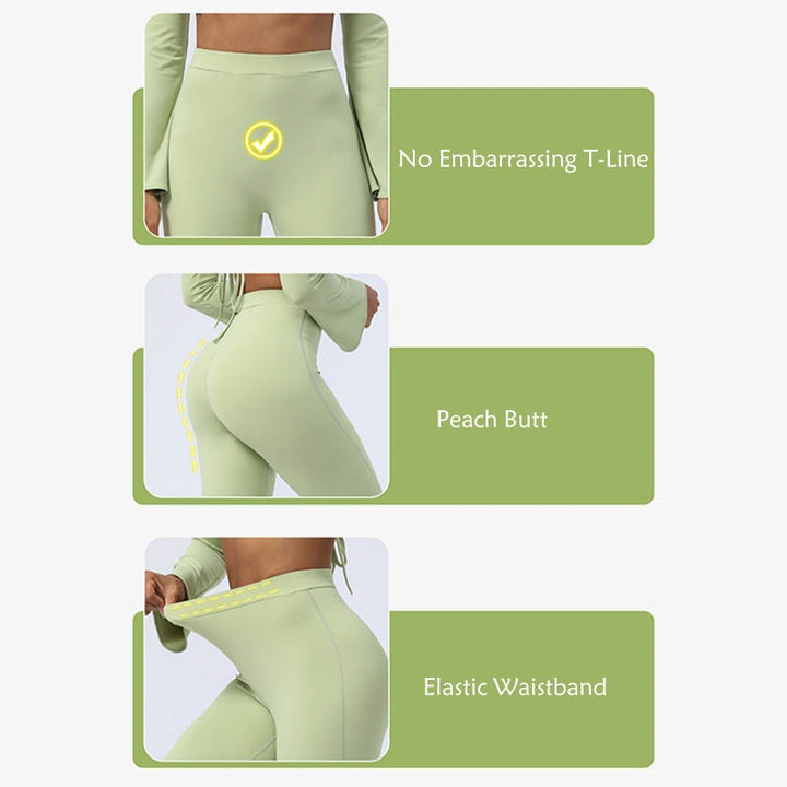 Buddha Stones Long Sleeve Backless Strap Top Bra Flare Pants Fitness Yoga Outfit - image 4