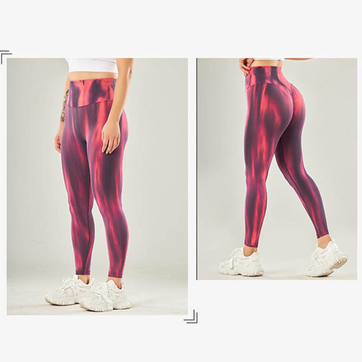 Buddha Stones Seamless Tie Dye Print Pants Sports High Waist Leggings Women's Yoga Pants