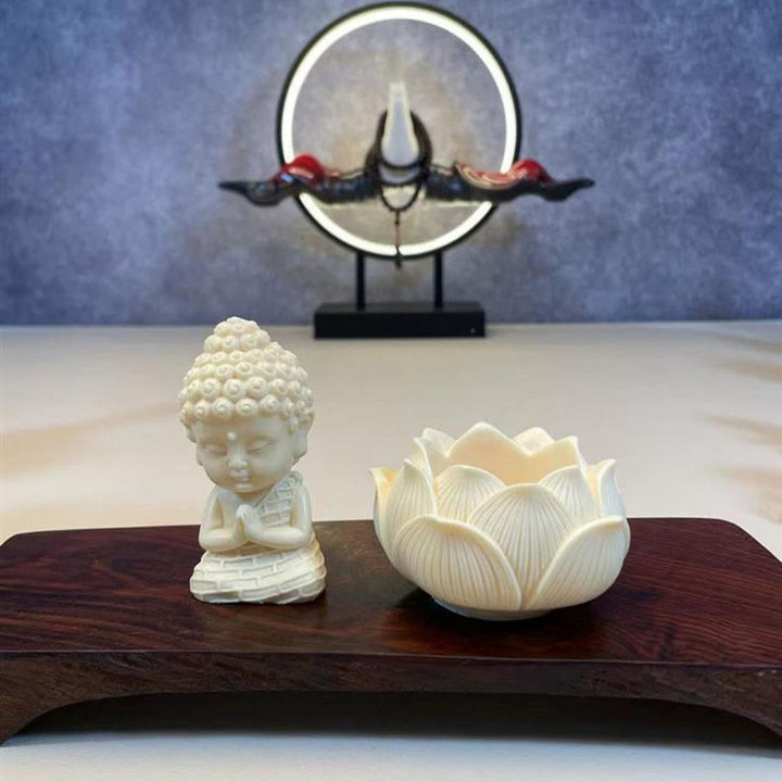 Buddha Stones Mini Ivory Fruit Tathagata Buddha Lotus Kwan Yin Avalokitesvara Manjusri Samantabhadra Serenity Desk Decoration - image 4