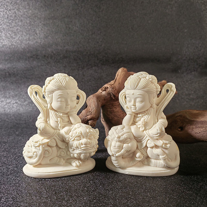 Buddha Stones Mini Ivory Fruit Tathagata Buddha Lotus Kwan Yin Avalokitesvara Manjusri Samantabhadra Serenity Desk Decoration - image 23