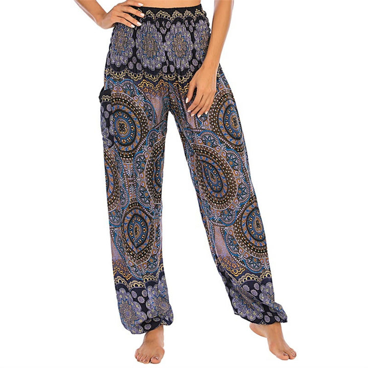 Buddha Stones Boho Loose Round Geometric Pattern Harem Trousers Women's Yoga Pants