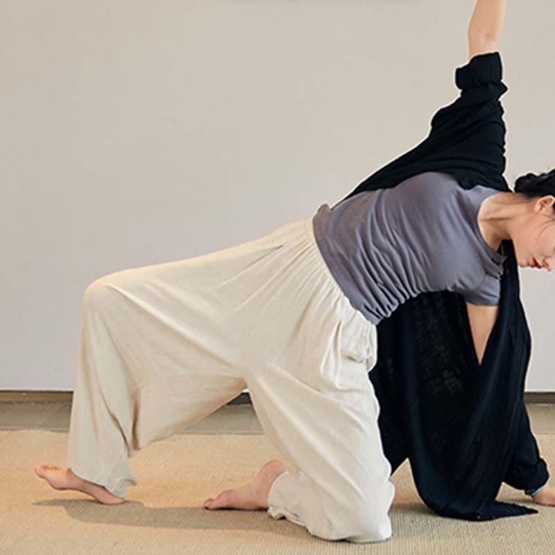 Buddha Stones Plain Long Sleeve Coat Jacket Top Wide Leg Pants Zen Tai Chi Yoga Meditation Clothing - image 17