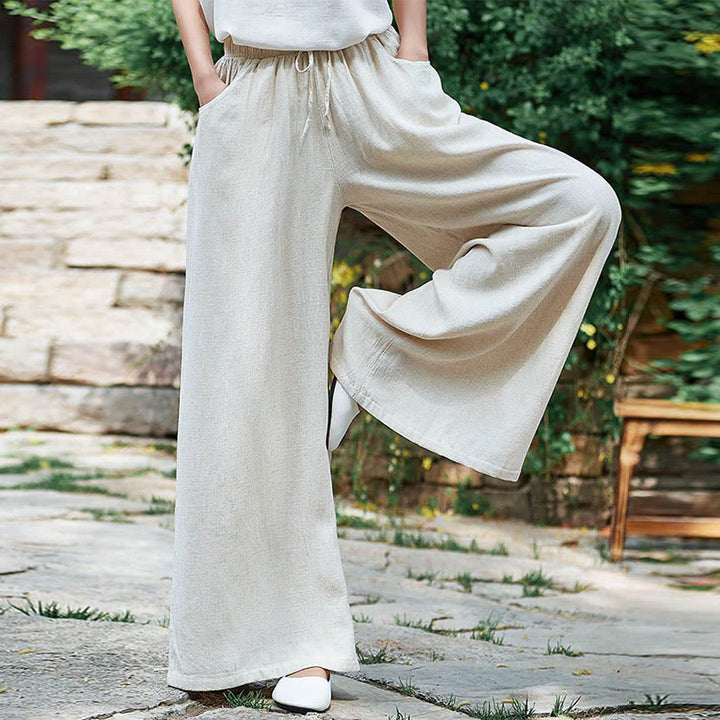 Buddha Stones Plain Wide Leg Pants Dance Women's Yoga Pants With Pockets - image 2