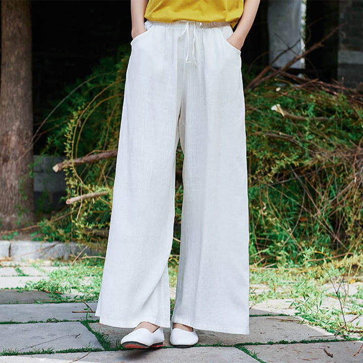 Buddha Stones Plain Wide Leg Pants Dance Women's Yoga Pants With Pockets - image 14