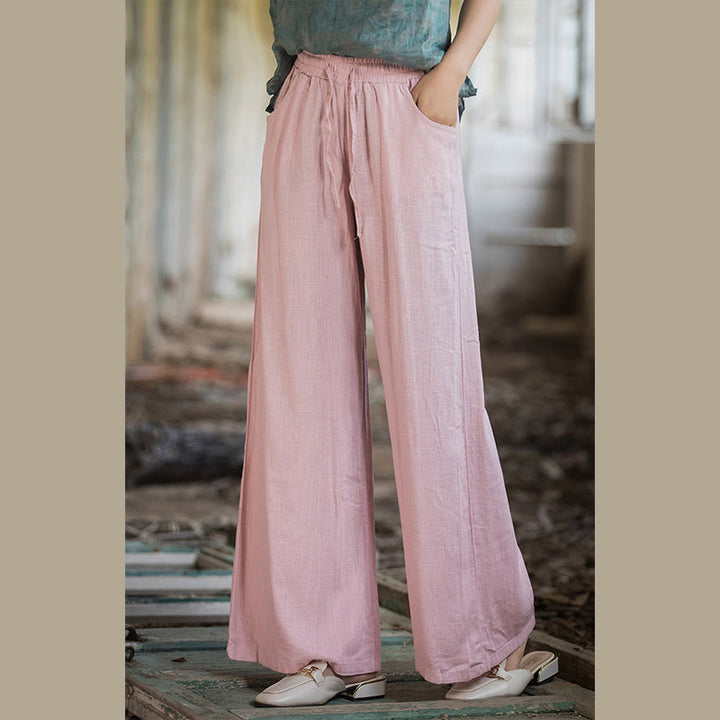 Buddha Stones Plain Wide Leg Pants Dance Women's Yoga Pants With Pockets