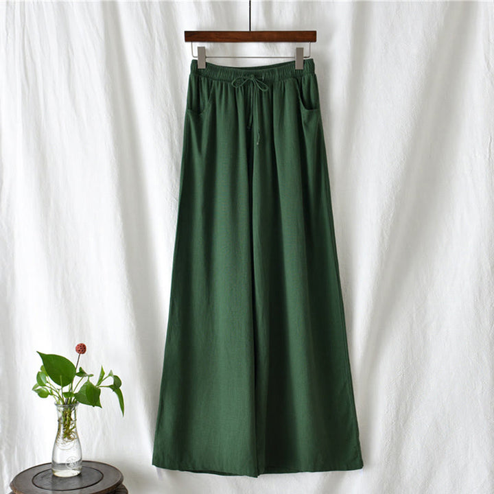 Buddha Stones Plain Wide Leg Pants Dance Women's Yoga Pants With Pockets - image 57