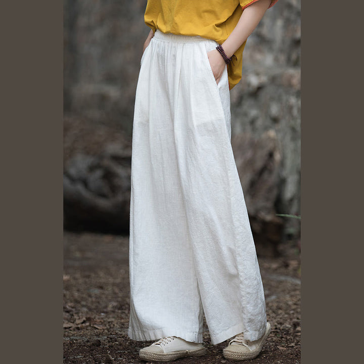 Buddha Stones Retro Wide Leg Pants Casual Women's Yoga Pants With Pockets - image 8