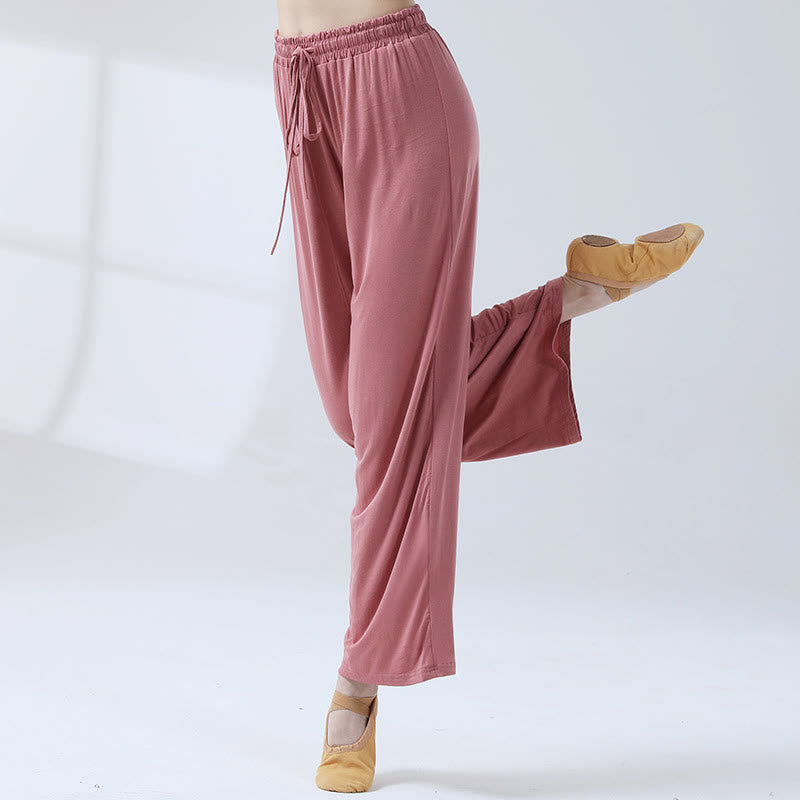 Buddha Stones Loose Modal Drawstring Wide Leg Pants For Yoga Dance