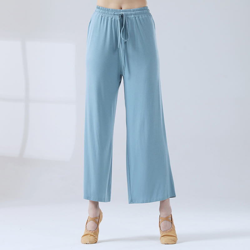 Buddha Stones Loose Modal Drawstring Wide Leg Pants For Yoga Dance