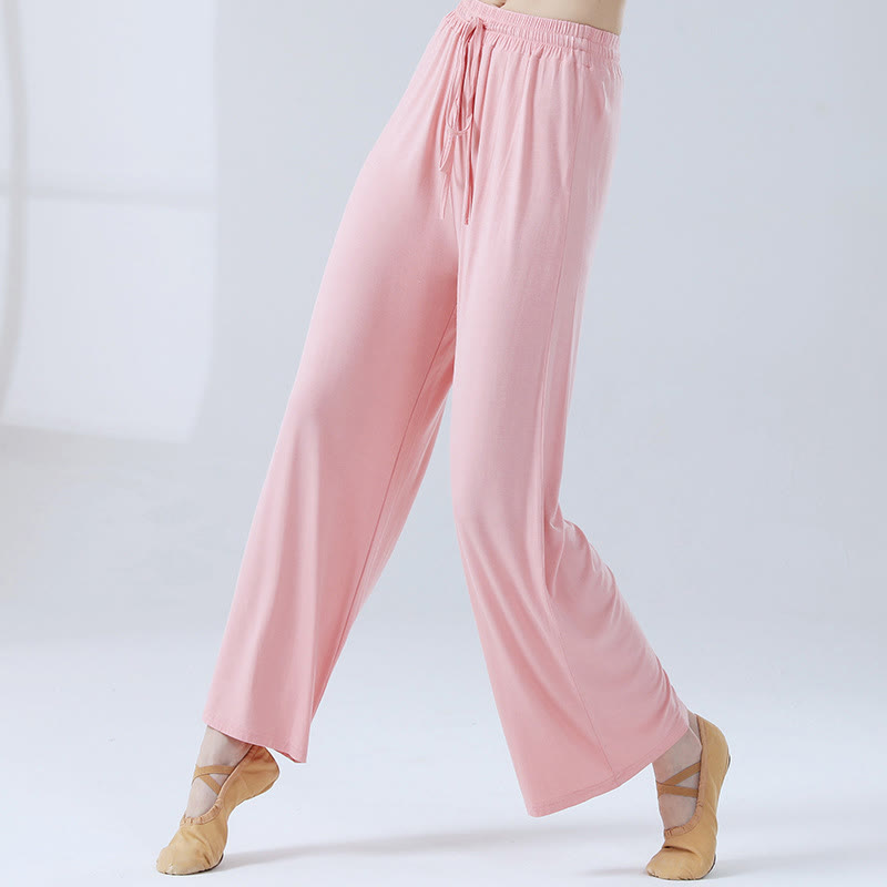 Buddha Stones Loose Modal Drawstring Wide Leg Pants For Yoga Dance - Pink - US12，UK/AU16，EU44 (3XL) - image 16